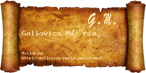 Gallovics Mária névjegykártya